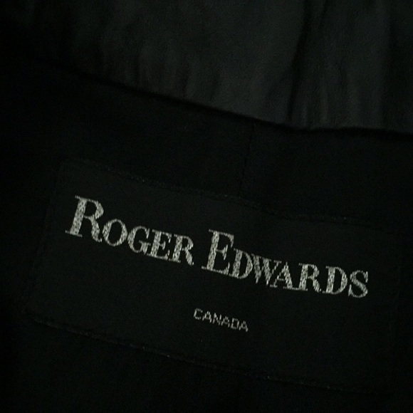 ROGER EDWARDS 100% Leather Black High Waist Pant Trousers - Picture 2 of 8